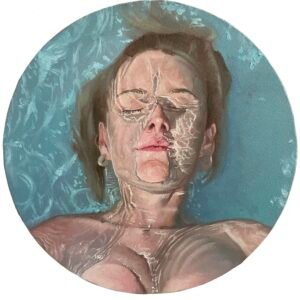 Summer in my mind Oil on canvas 30 cm round 2023 - Barcelona